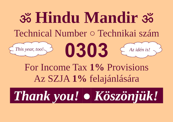 Hindu Mandir SzJA Technikai Szám